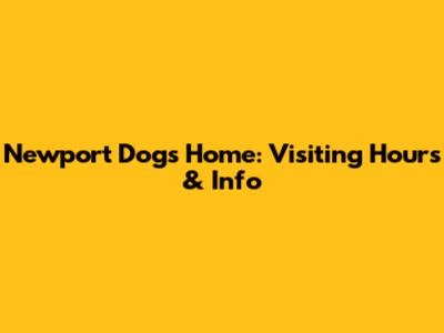 Newport Dogs Home: Visiting Hours & Info