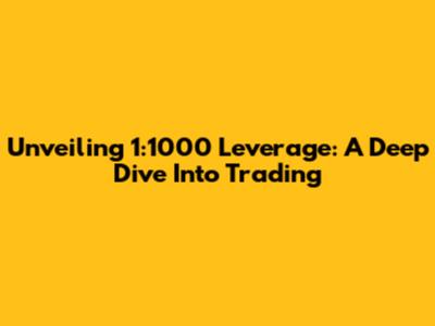 Unveiling 1:1000 Leverage: A Deep Dive Into Trading